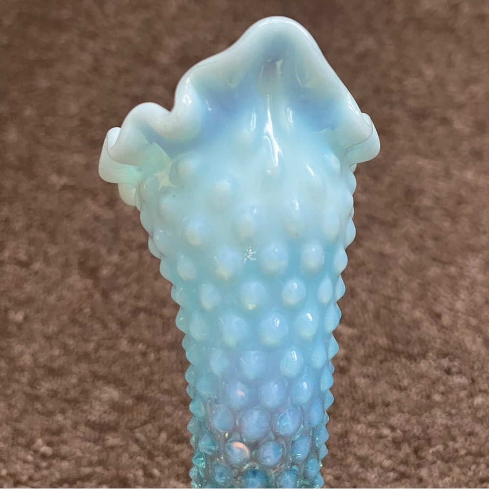 Fenton Blue Opalescent Hobnail Epergne - Picture 16 of 16